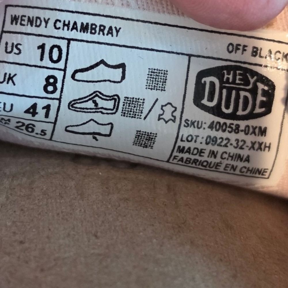 Hey Dude Womens Wendy Chambray Loafers Grey Canvas Slip On Casual Shoes Size 10 - Picture 11 of 12